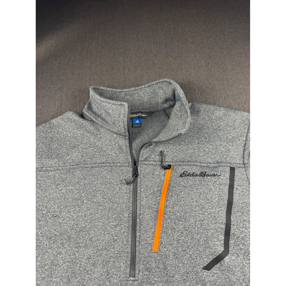 Eddie‎ Bauer First Ascent Mens Large Gray Quarter Zip Fleece Pullover Jacket